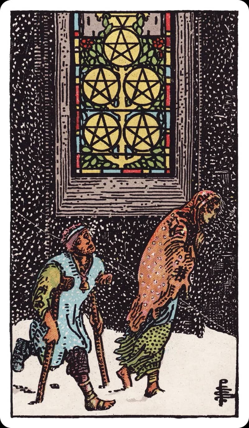 ไพ่ทาโรต์ Five of Pentacles (5 เหรียญ)
