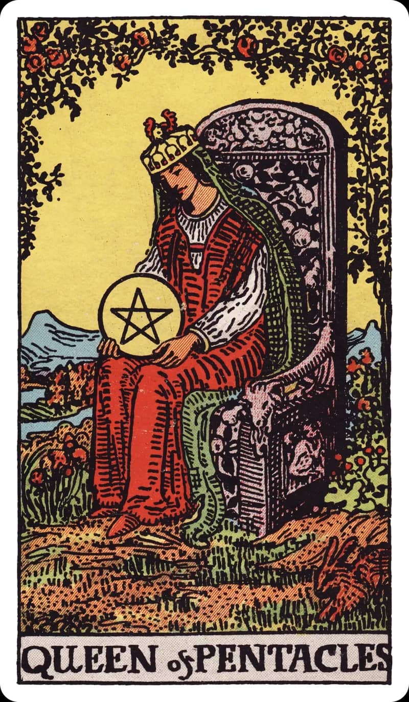 ไพ่ทาโรต์ Queen of Pentacles (ราชินีเหรียญ)