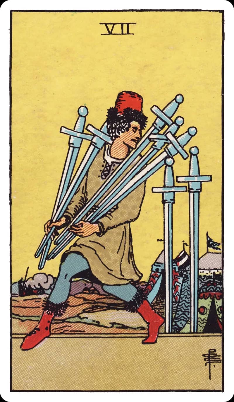 ไพ่ทาโรต์ Seven of Swords (7 ดาบ)