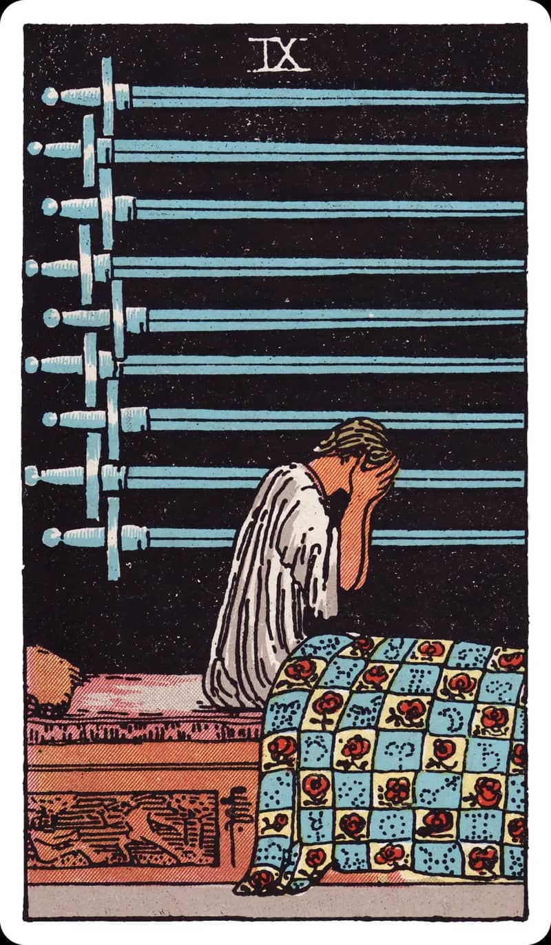 ไพ่ทาโรต์ Nine of Swords (9 ดาบ)