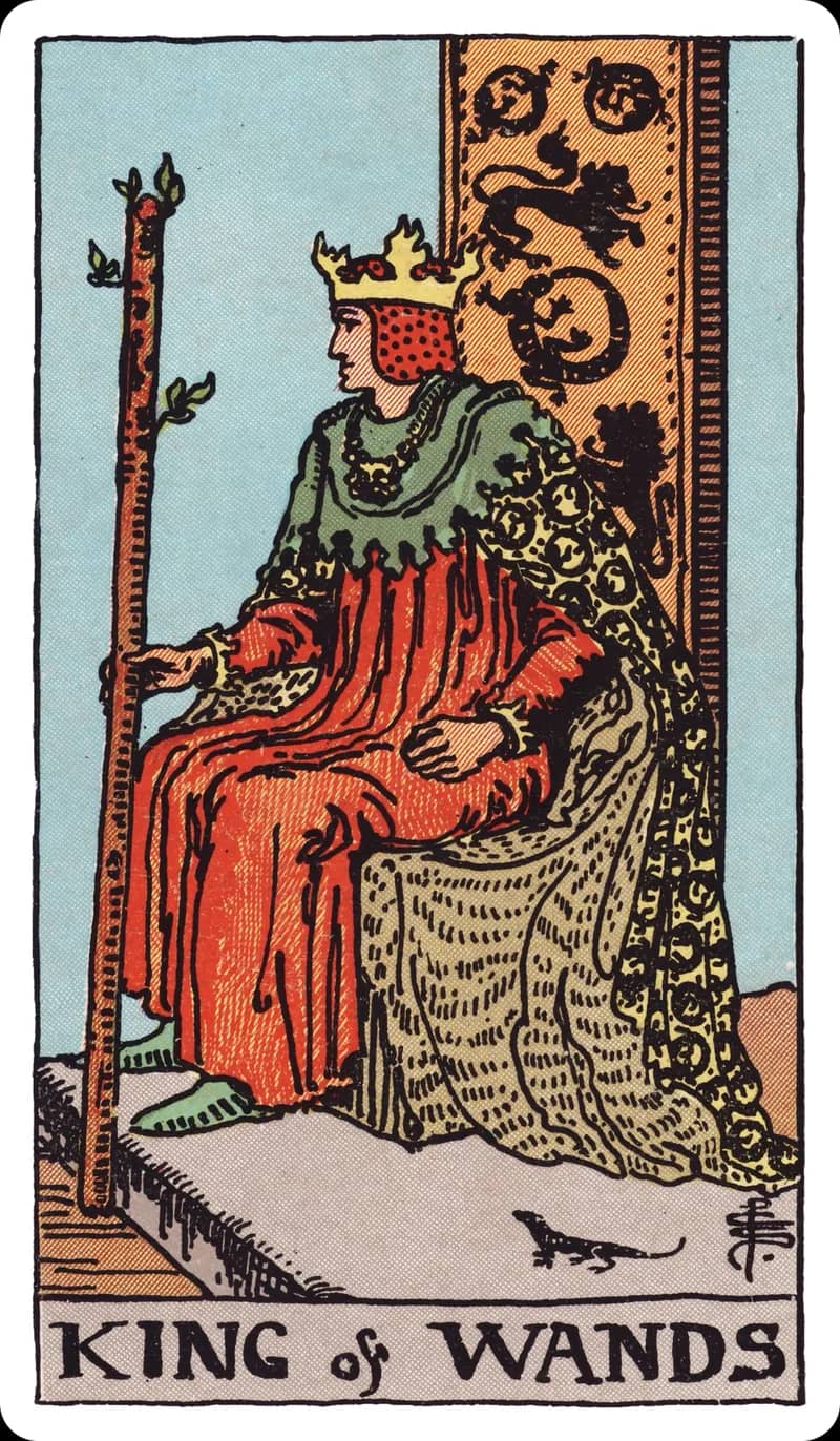 ไพ่ทาโรต์ King of Wands (ราชาไม้เท้า)