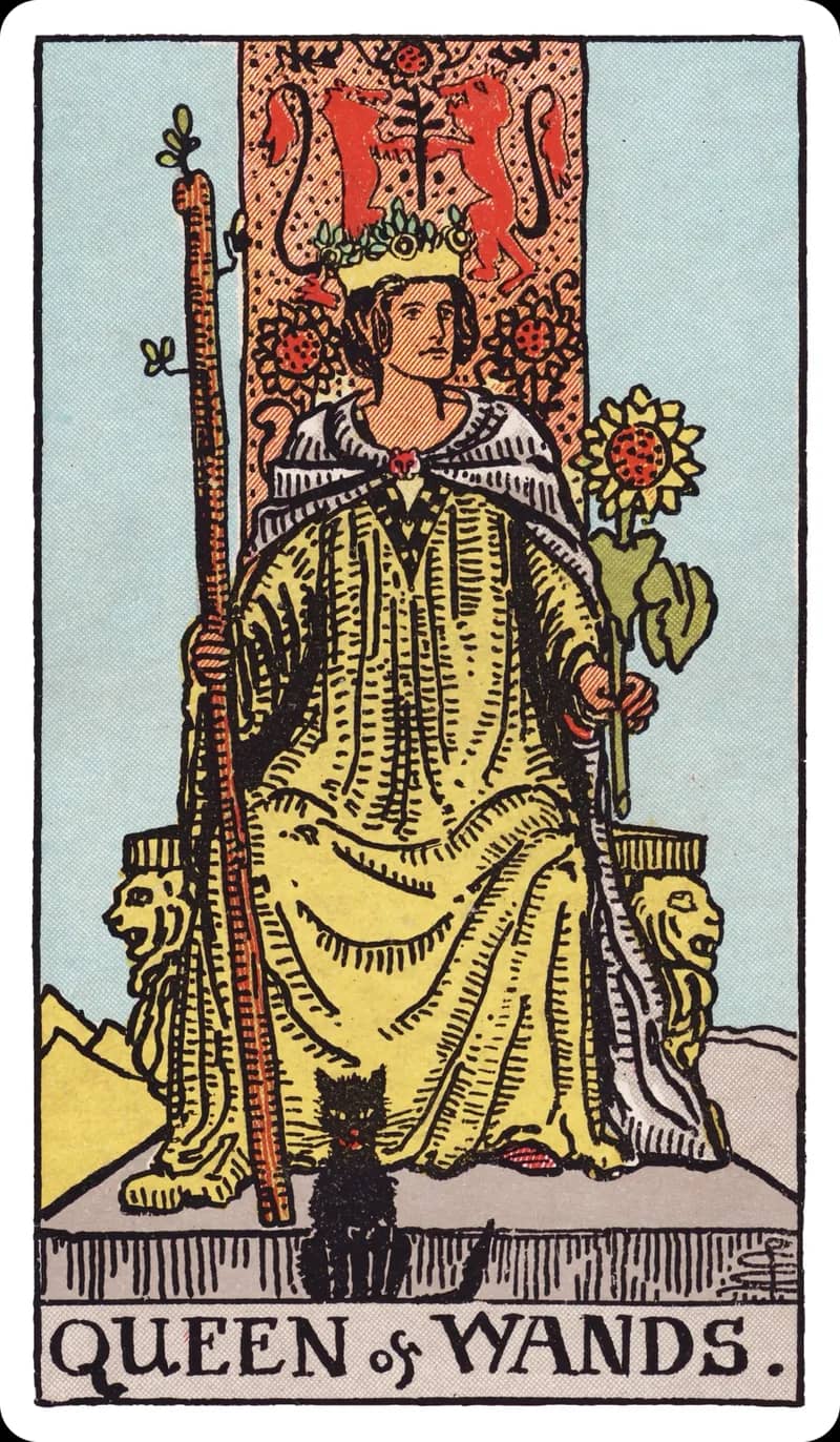 ไพ่ทาโรต์ Queen of Wands (ราชินีไม้เท้า)