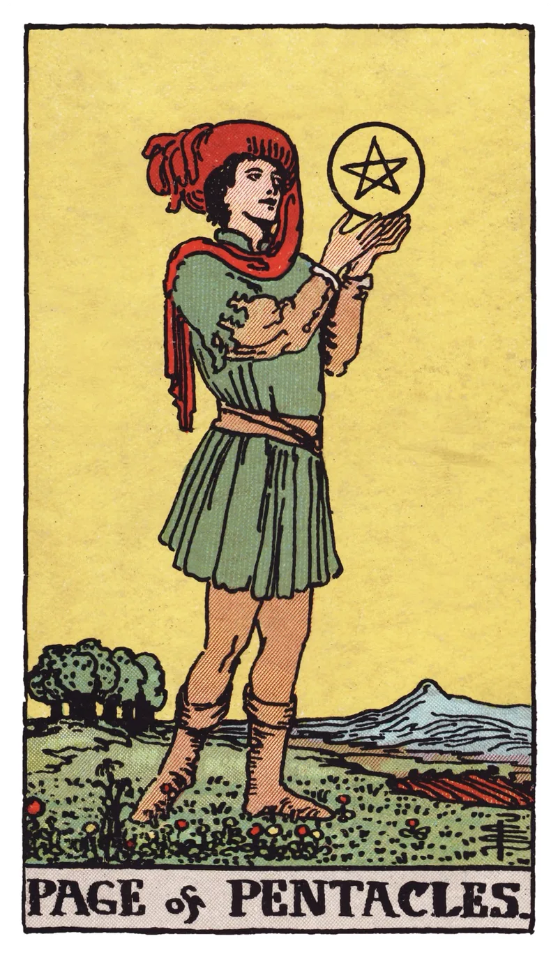 ไพ่ทาโรต์ Page of Pentacles (เด็กเหรียญ) (Page of Pentacles)