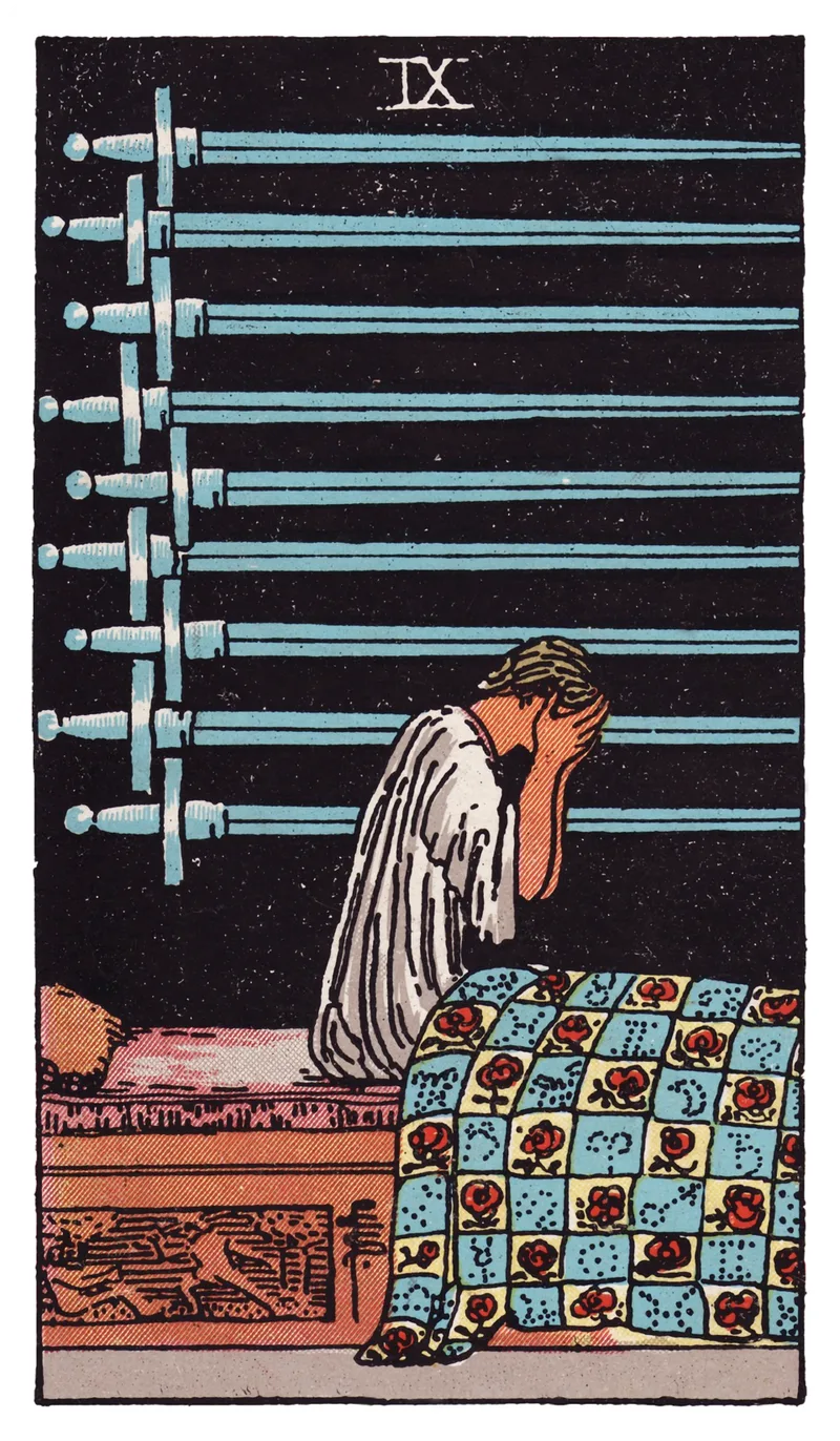 ไพ่ทาโรต์ Nine of Swords (9 ดาบ) (Nine of Swords)