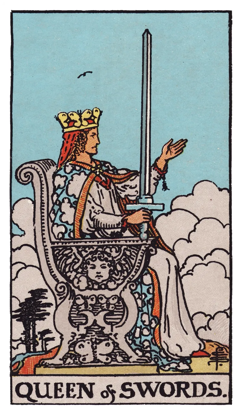 ไพ่ทาโรต์ Queen of Swords (ราชินีดาบ) (Queen of Swords)