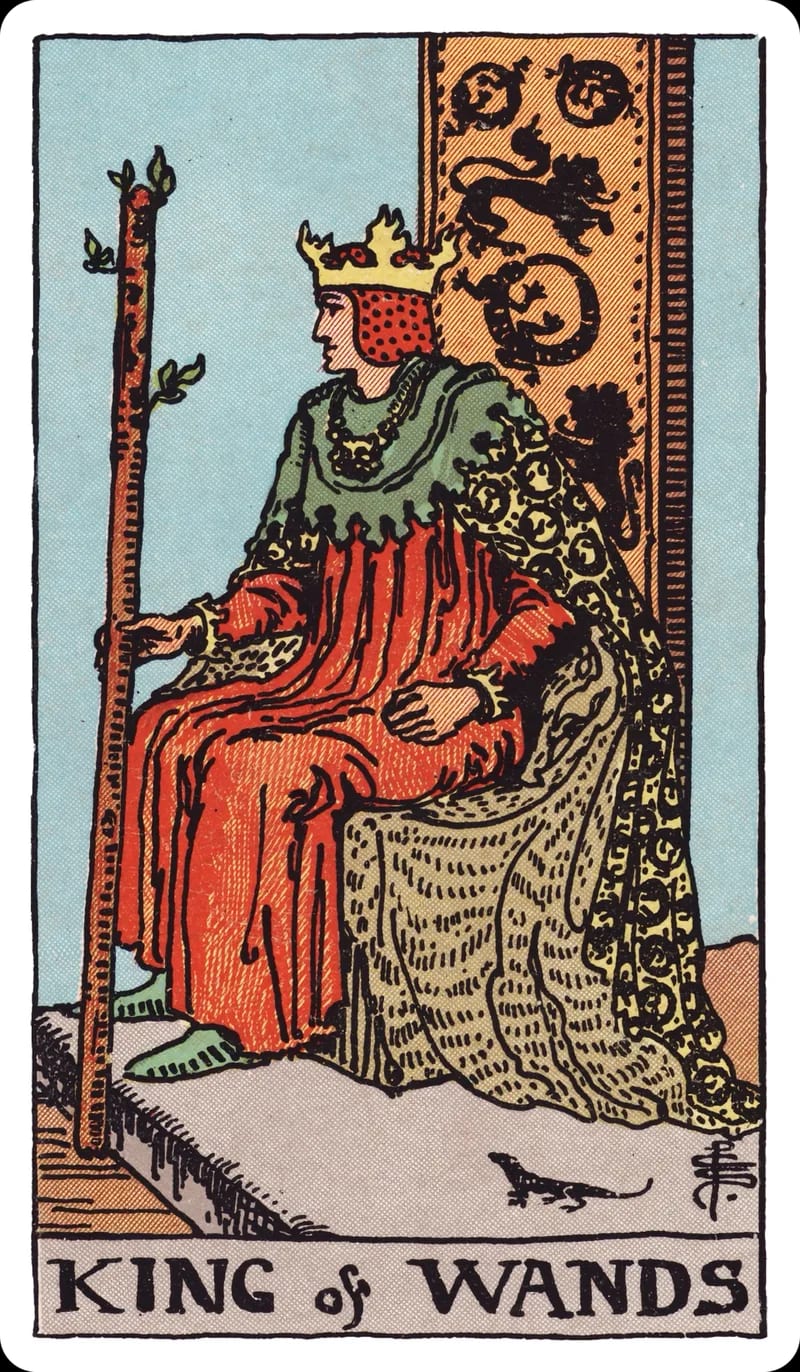 ไพ่ทาโรต์ King of Wands (ราชาไม้เท้า) (King of Wands)