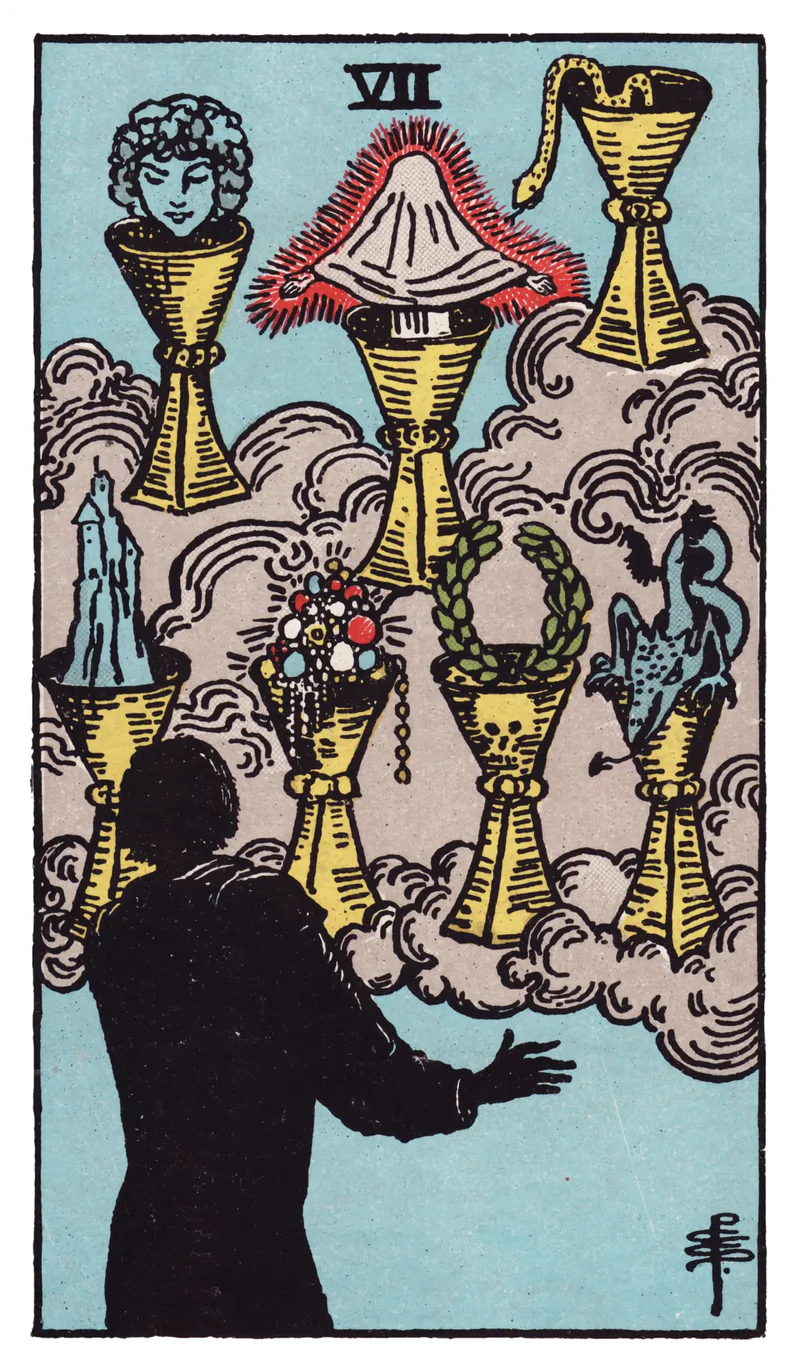 ไพ่ทาโรต์ Seven of Cups (7 ถ้วย) (Seven of Cups)