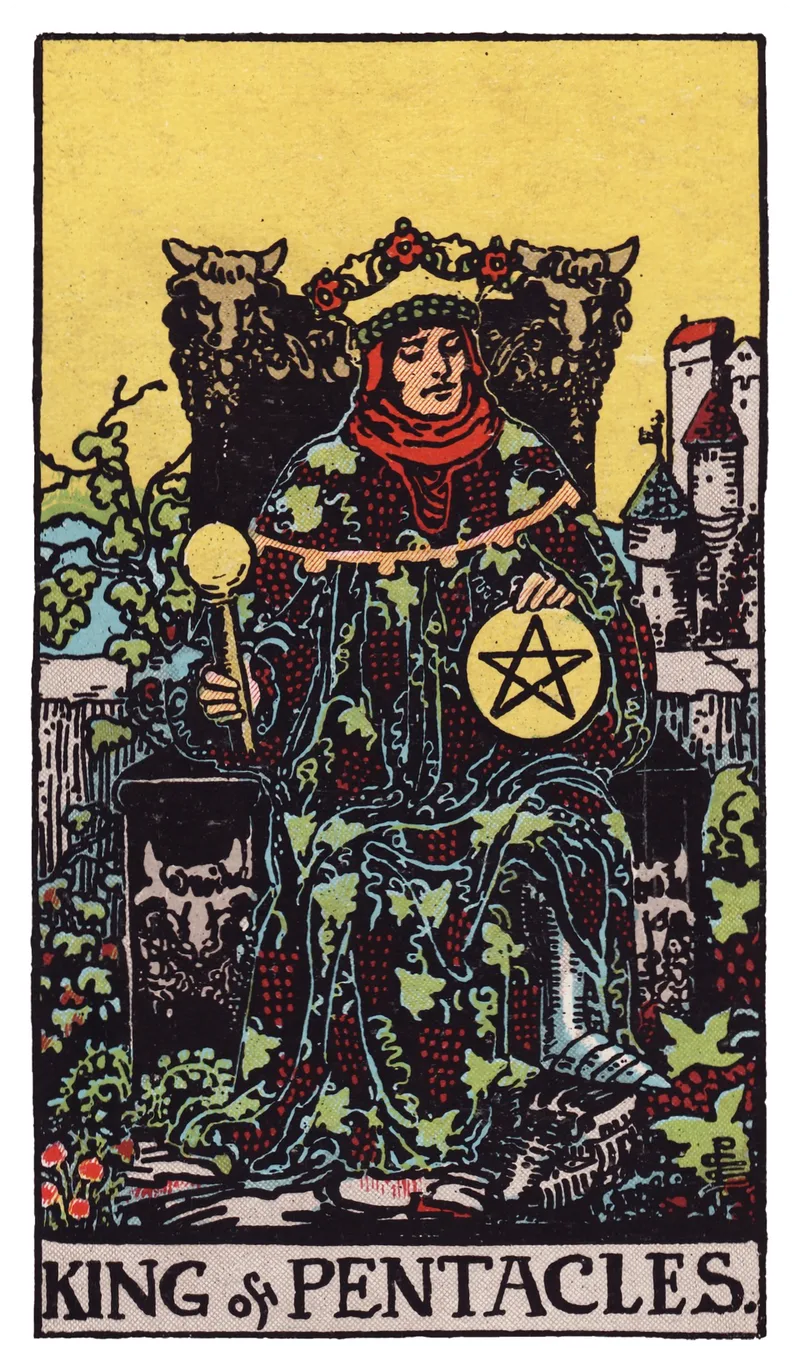 ไพ่ทาโรต์ King of Pentacles (ราชาเหรียญ) (King of Pentacles)