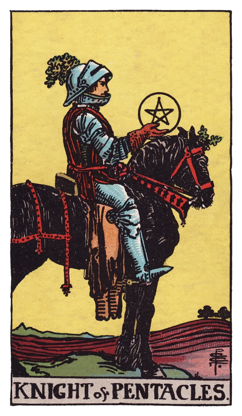 ไพ่ทาโรต์ Knight of Pentacles (อัศวินเหรียญ) (Knight of Pentacles)